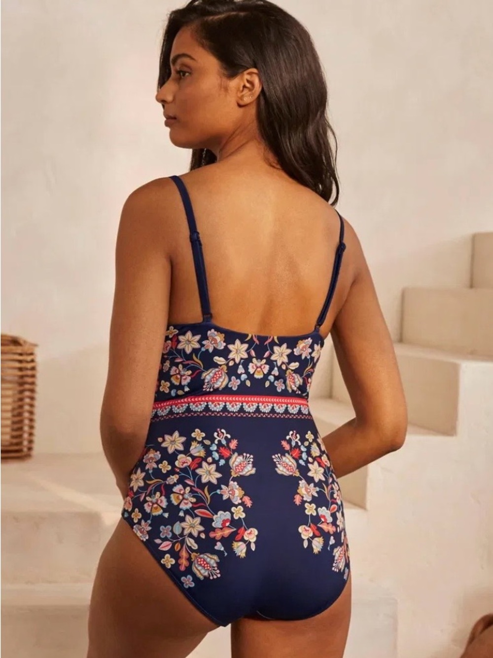 Boden Navy Floral One-Piece Swimsuit - Picture 3 of 4